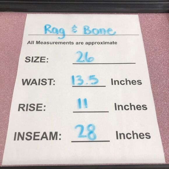 Rag & Bone Womens Size 26 High Rise Distressed Ankle Skinny Blue Jeans In Pamela - Picture 10 of 10